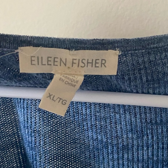 Eileen Fisher Organic Cotton Bateau 3/4 Sleeve Sweater Top - Picture 5 of 6